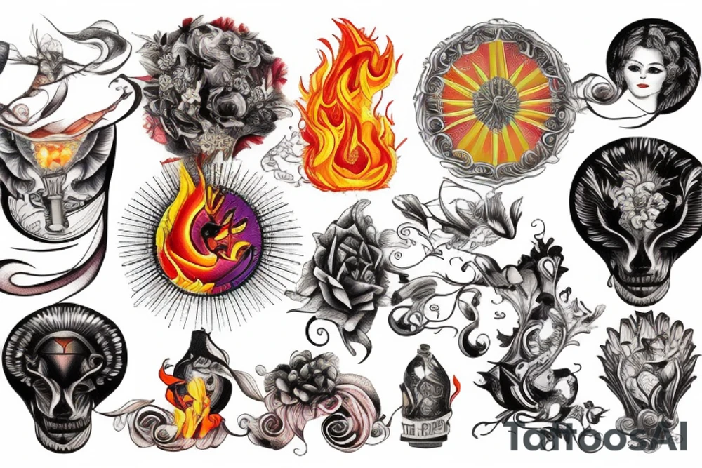 carousel on fire tattoo idea