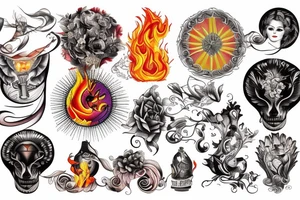 carousel on fire tattoo idea