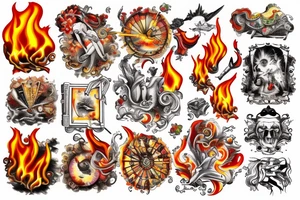 carousel on fire tattoo idea