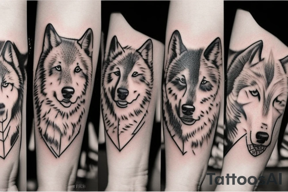 Dog with wolf tattoo idea