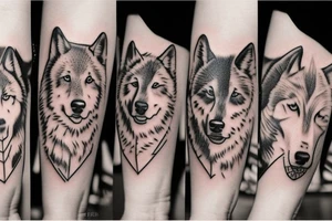 Dog with wolf tattoo idea