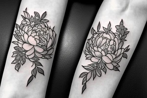 Peony with Lace and filigree details tattoo idea