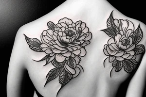 Peony with Lace and filigree details tattoo idea