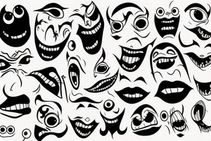 Monster face tattoo idea