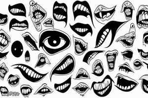 Monster face tattoo idea