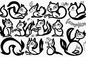 New school Squirrel tattoo idea