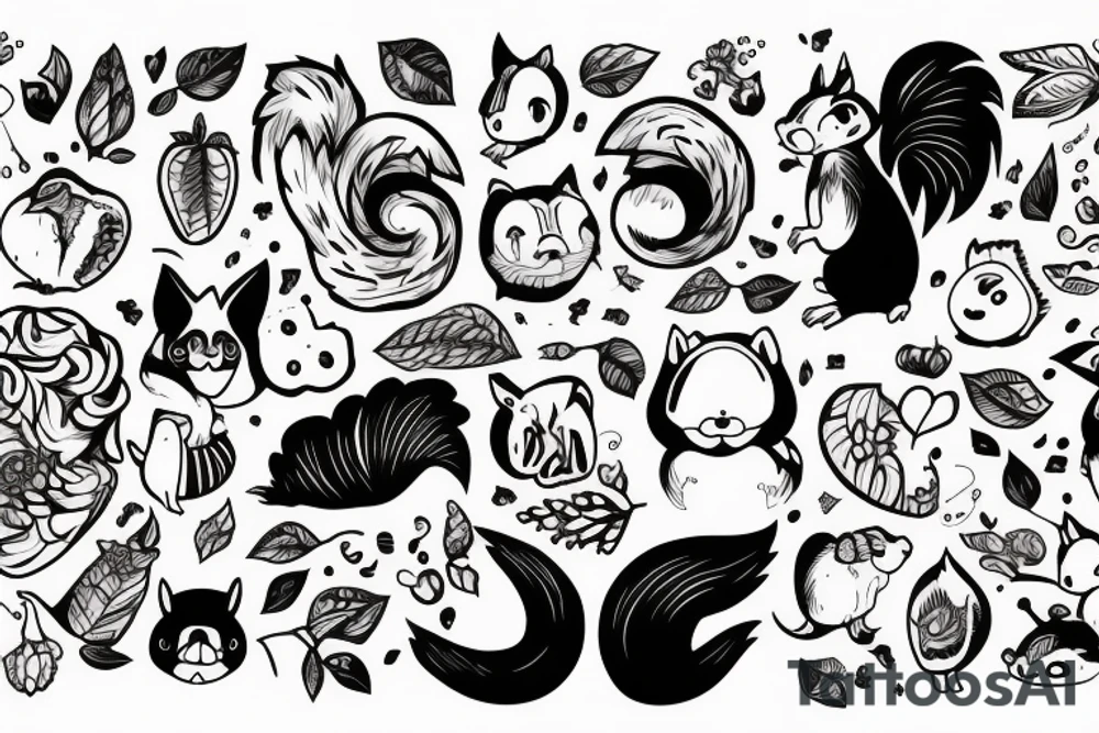 New school Squirrel tattoo idea