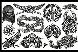 Vikings symbols tattoo
Nordic mythology tattoo idea