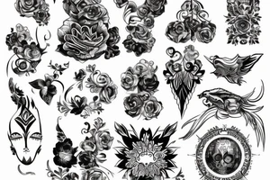 Siłownia, krzyż, kwiat tattoo idea