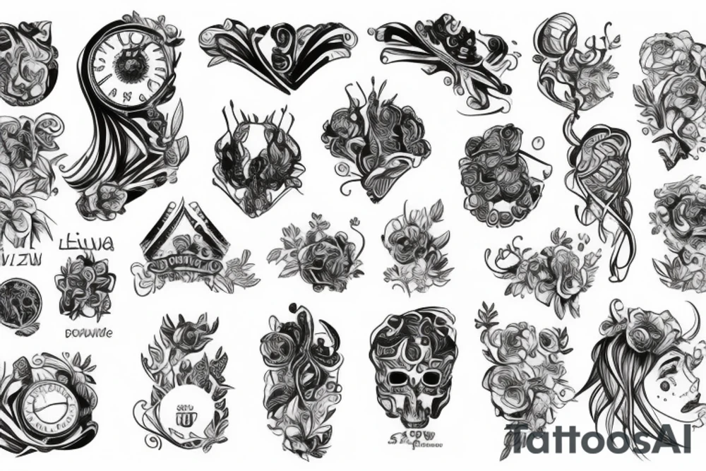 Siłownia, krzyż, kwiat tattoo idea