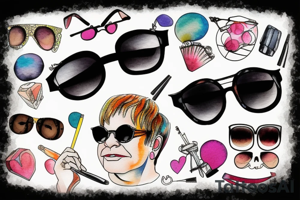 Elton john sunglasses tattoo idea