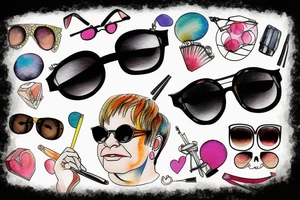 Elton john sunglasses tattoo idea