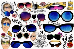 Elton john's sunglasses tattoo idea