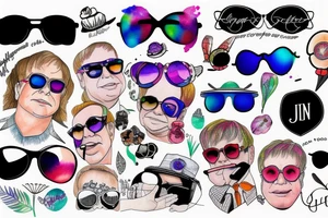 Elton john's sunglasses tattoo idea