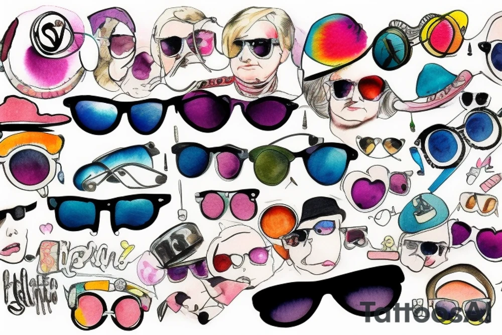 Elton john's sunglasses tattoo idea