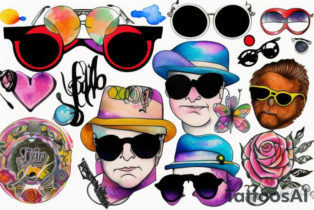Elton john's sunglasses tattoo idea