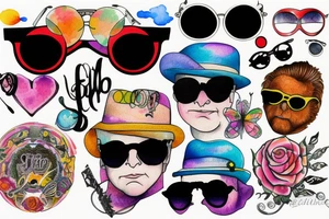 Elton john's sunglasses tattoo idea
