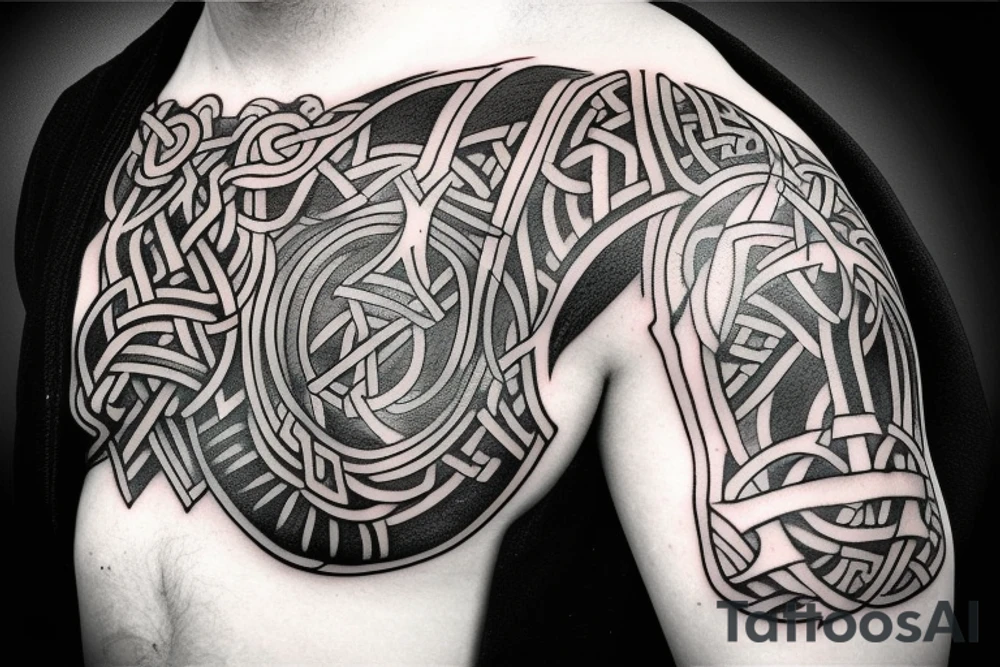Viking holding mjolnir tattoo idea