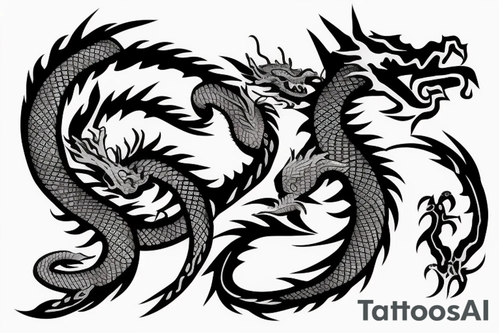 Dragon with Samurai tattoo idea