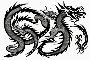 Dragon with Samurai tattoo idea