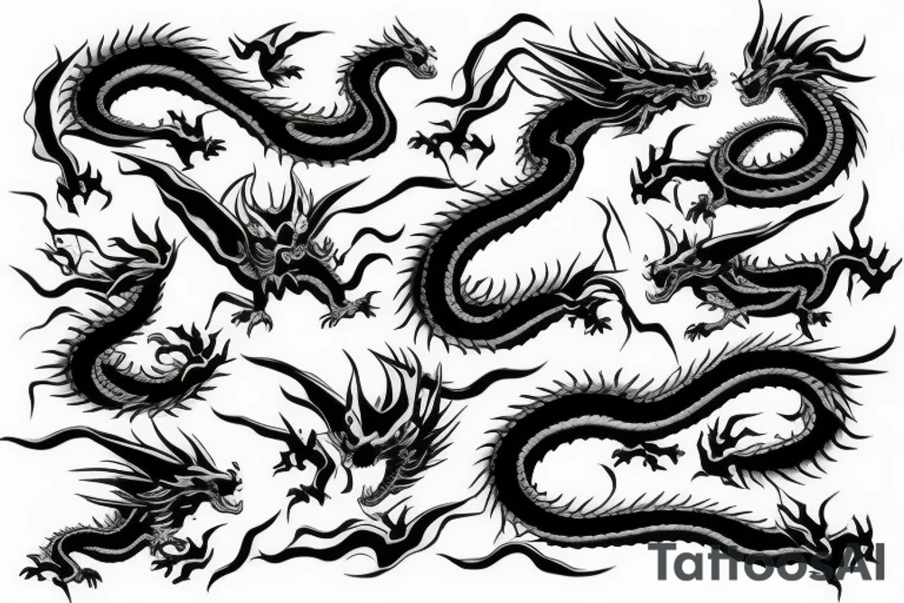Dragon with Samurai tattoo idea