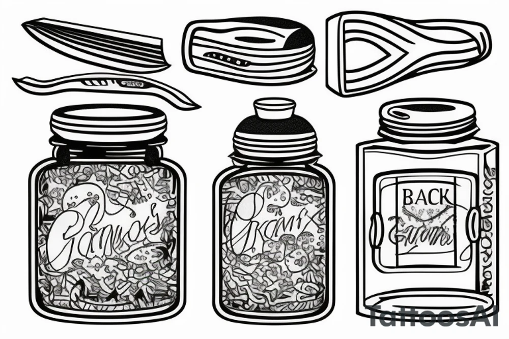 razor blade in grandma's jar tattoo idea