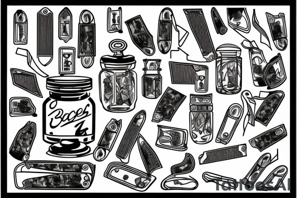 razor blade in grandma's jar tattoo idea