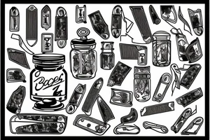 razor blade in grandma's jar tattoo idea