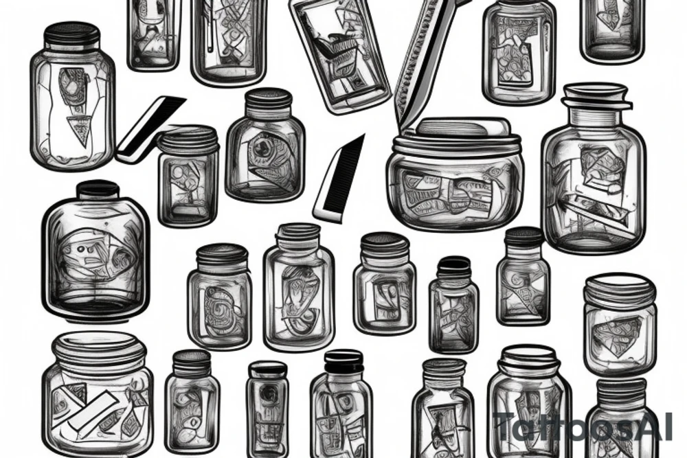 razor blade in grandma's jar tattoo idea