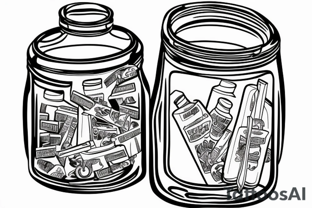razor blade in grandma's jar tattoo idea