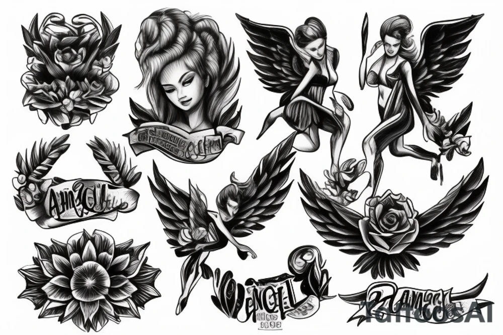 angel gym tattoo idea