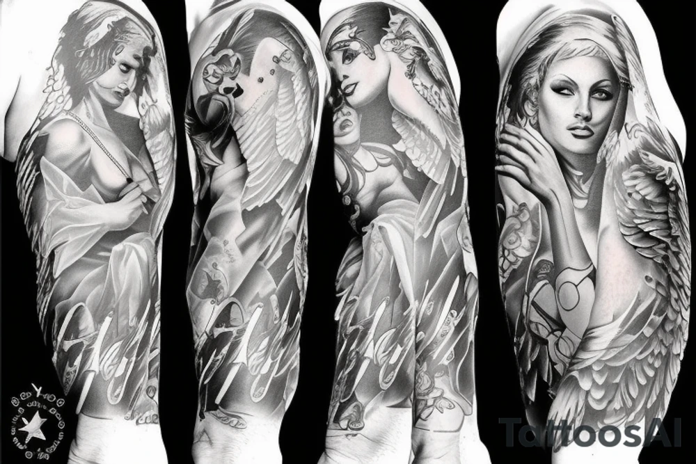 angel gym tattoo idea