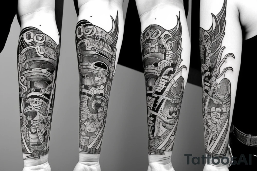 samurai on forearm tattoo idea