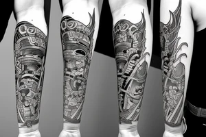 samurai on forearm tattoo idea