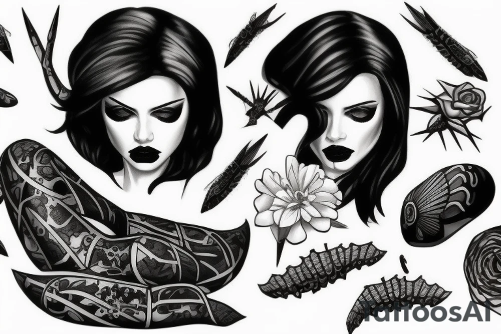 Black widow tattoo idea