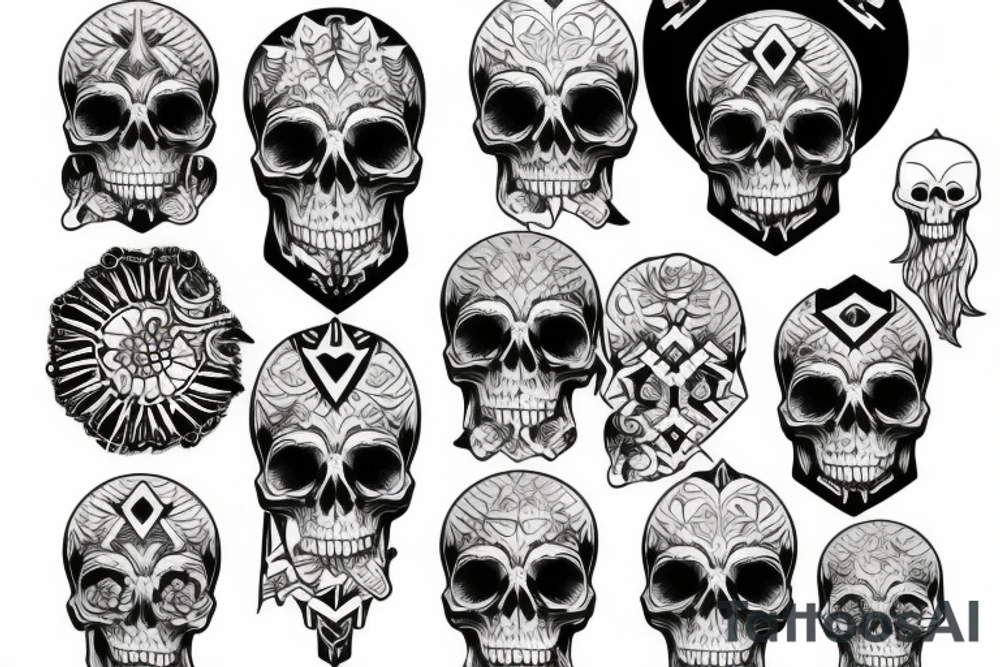Badass skull on back tattoo idea