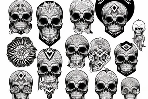Badass skull on back tattoo idea
