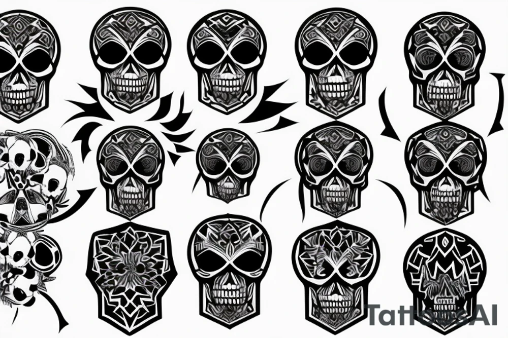 Badass geometric skull on all back tattoo idea