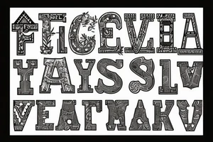 a pattern of letters using only the letters V and A tattoo idea