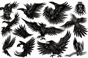 Raven burning and reincarnating as a phoenix tattoo idea