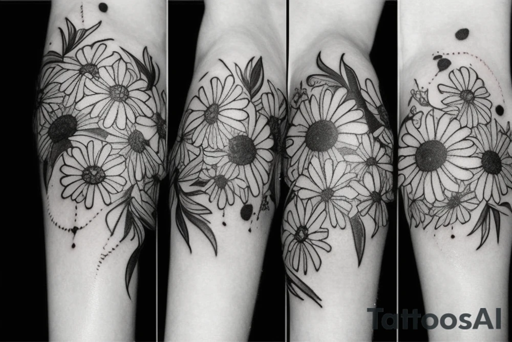 Bee and flowers tattoo idea
