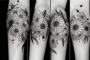 Bee and flowers tattoo idea