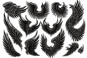 Half demon wing half Angel wing tattoo idea