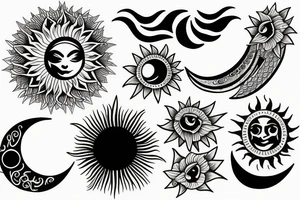 Moon and sun tattoo idea