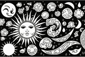 Moon and sun tattoo idea