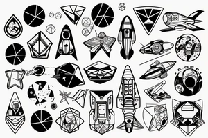 Astronaut and spaceship tattoo idea