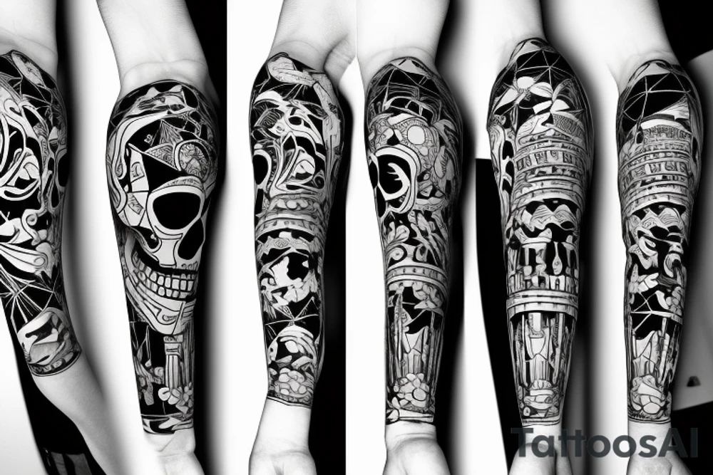 Astronaut skeleton tattoo idea