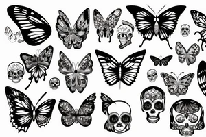 Butterfly with skull tattoo idea