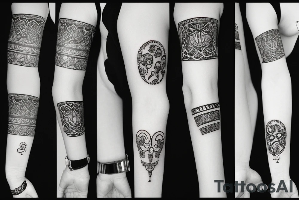 bracelet across the arm tattoo idea