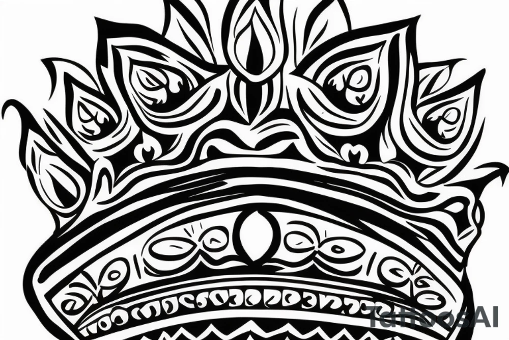 Queen crown with wild flowers hanging from it tattoo idea Queen crown with wild flowers hanging from it tattoo idea
